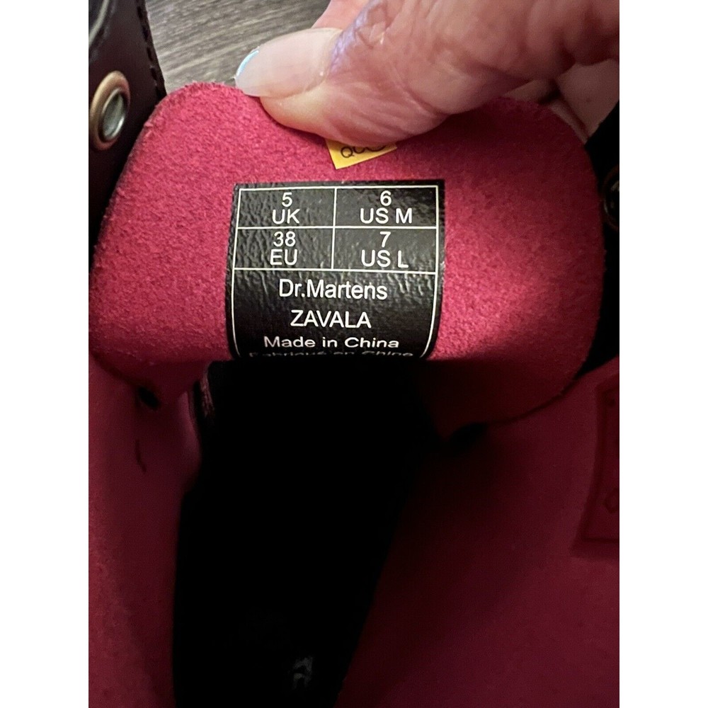 Sold Dr Martens Combat Boot Zavala Unisex 6/7 Cherry Red Air wair Docs - Picture 8 of 8